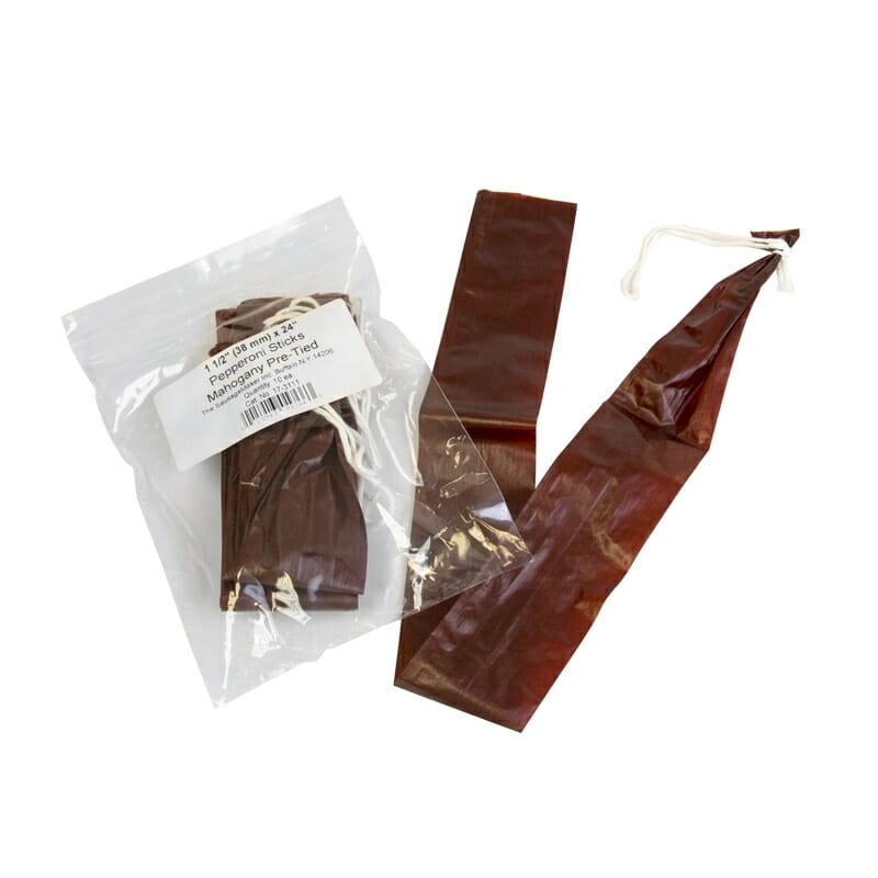 Pre-tied_Mahogany_Fibrous_Pepperoni_Casings_38mm