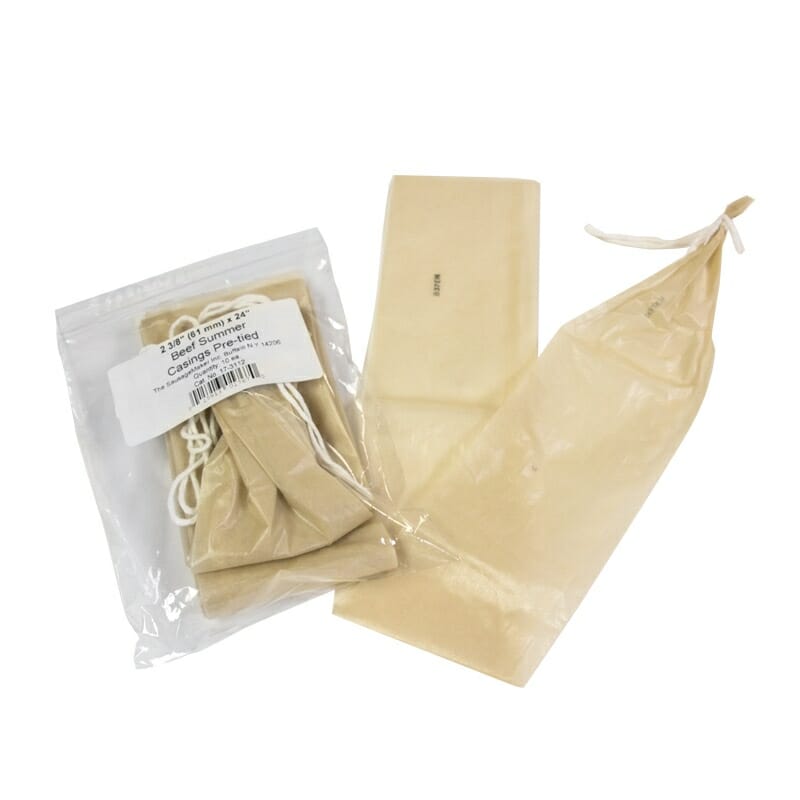 Pre-tied_Clear_Fibrous_Summer_Sausage_Casing_61mm