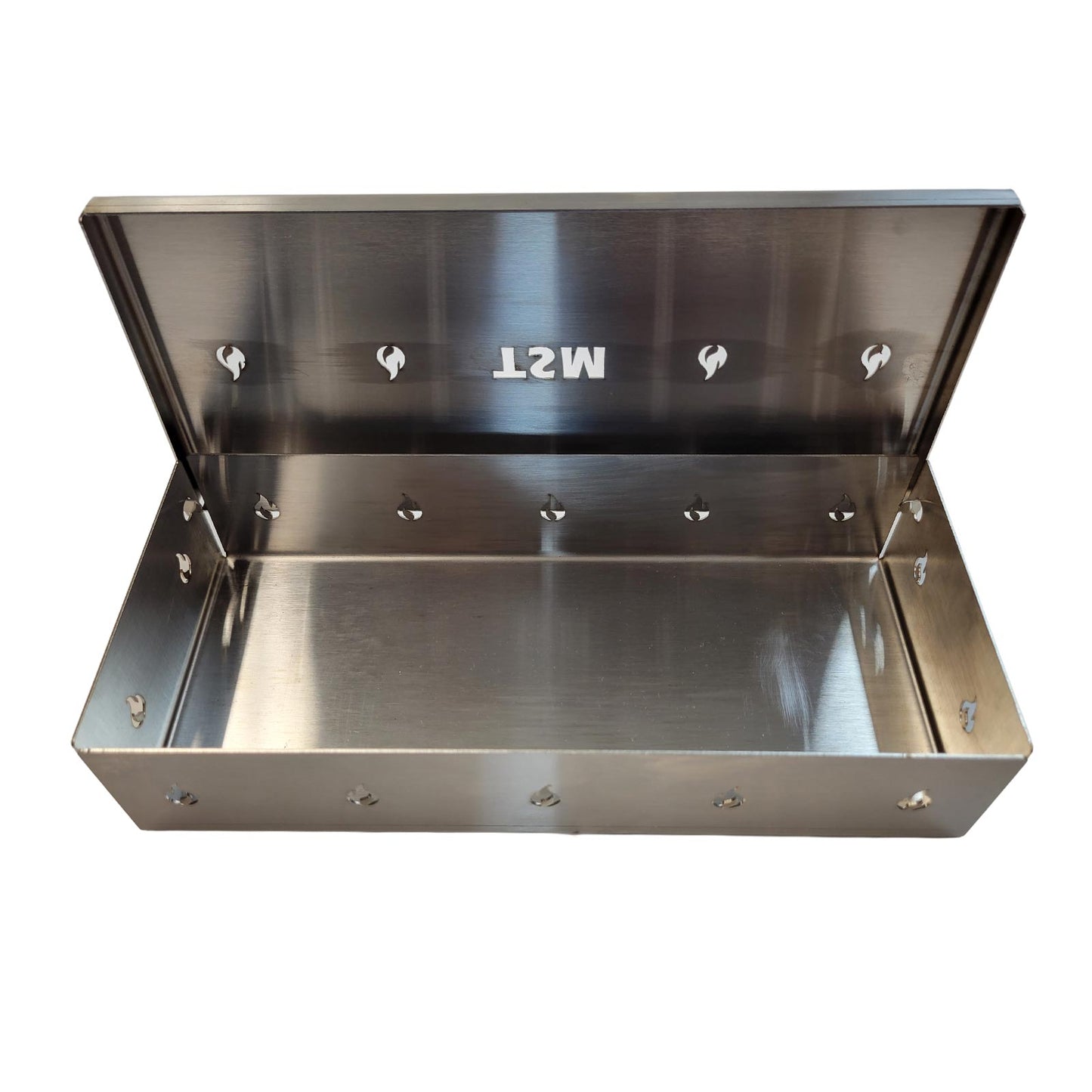 TSM_grilling_smoker_box;sawdust-inside-smoker-box-for-grilling;TSM-smoke-box-for-grills-and-smokers
