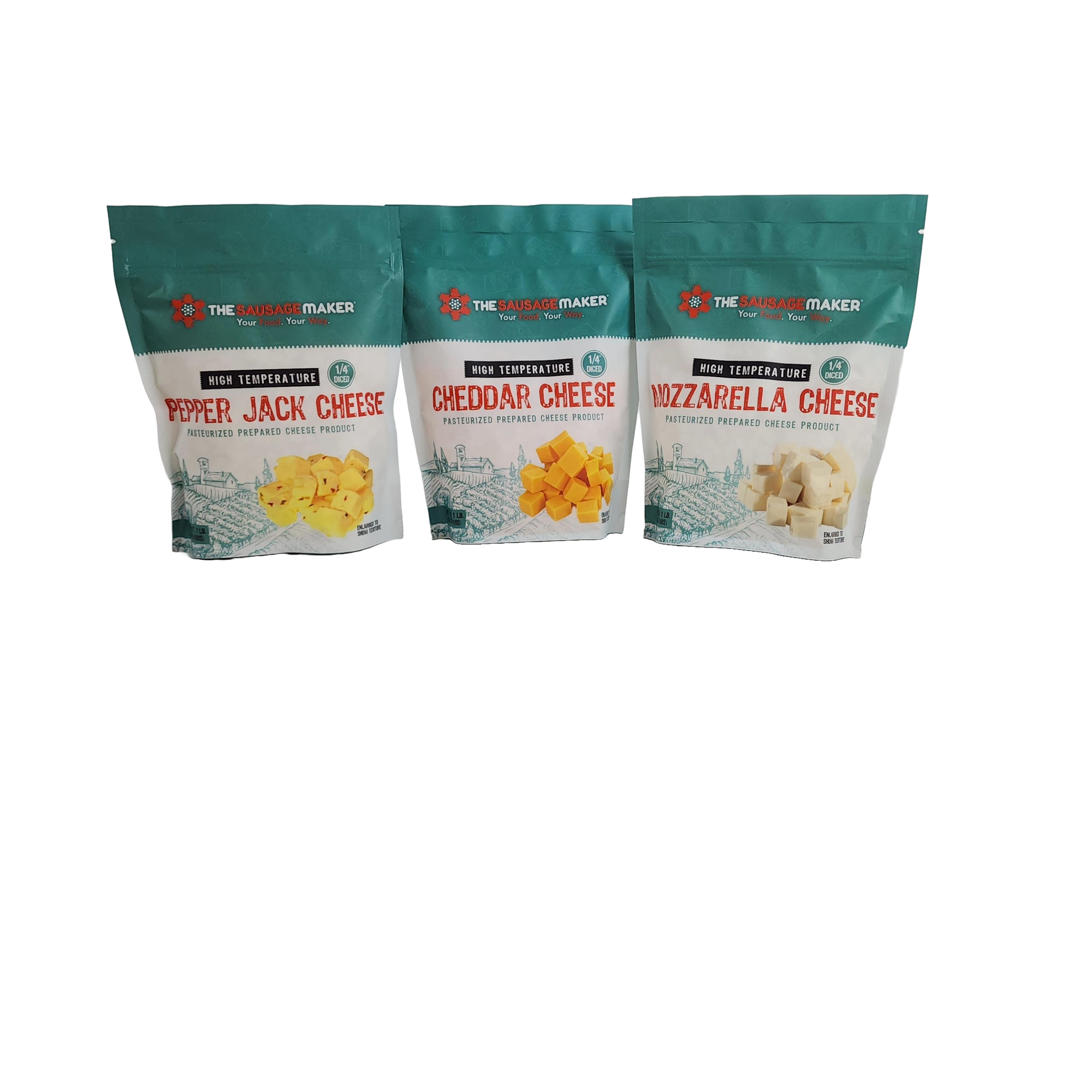 Get High Temp Cheese Assortment, Cheddar, Pepper & Mozzarella