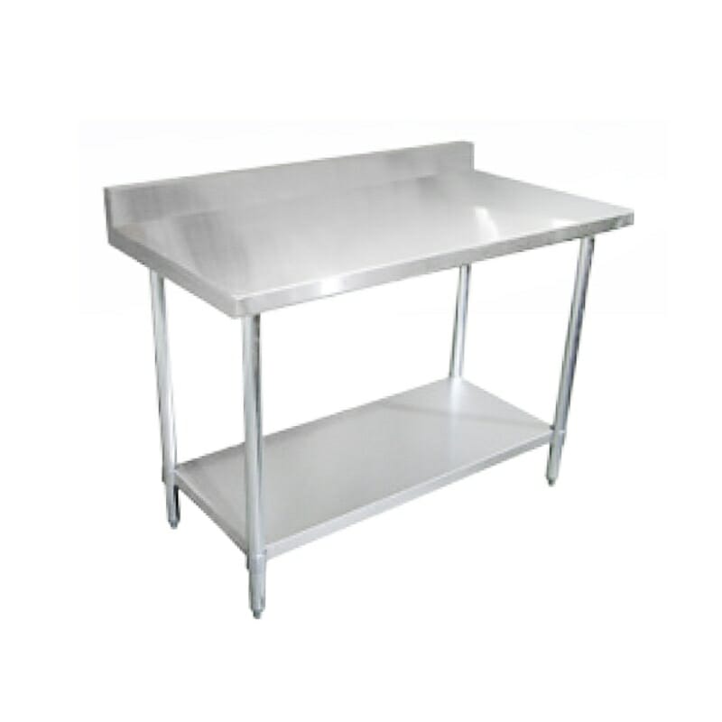 Stainless Steel Table with Backsplash, 24" x 48"