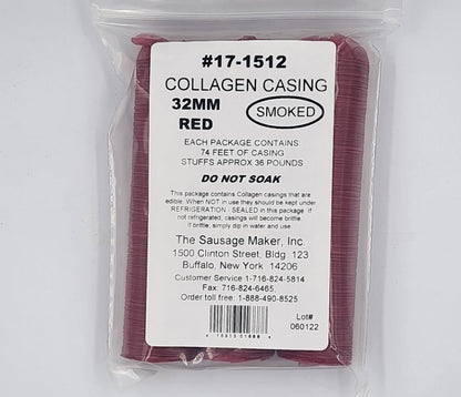 Smoked_Red_Collagen_Casings_32mm;Red_Collagen_Casings_32mm