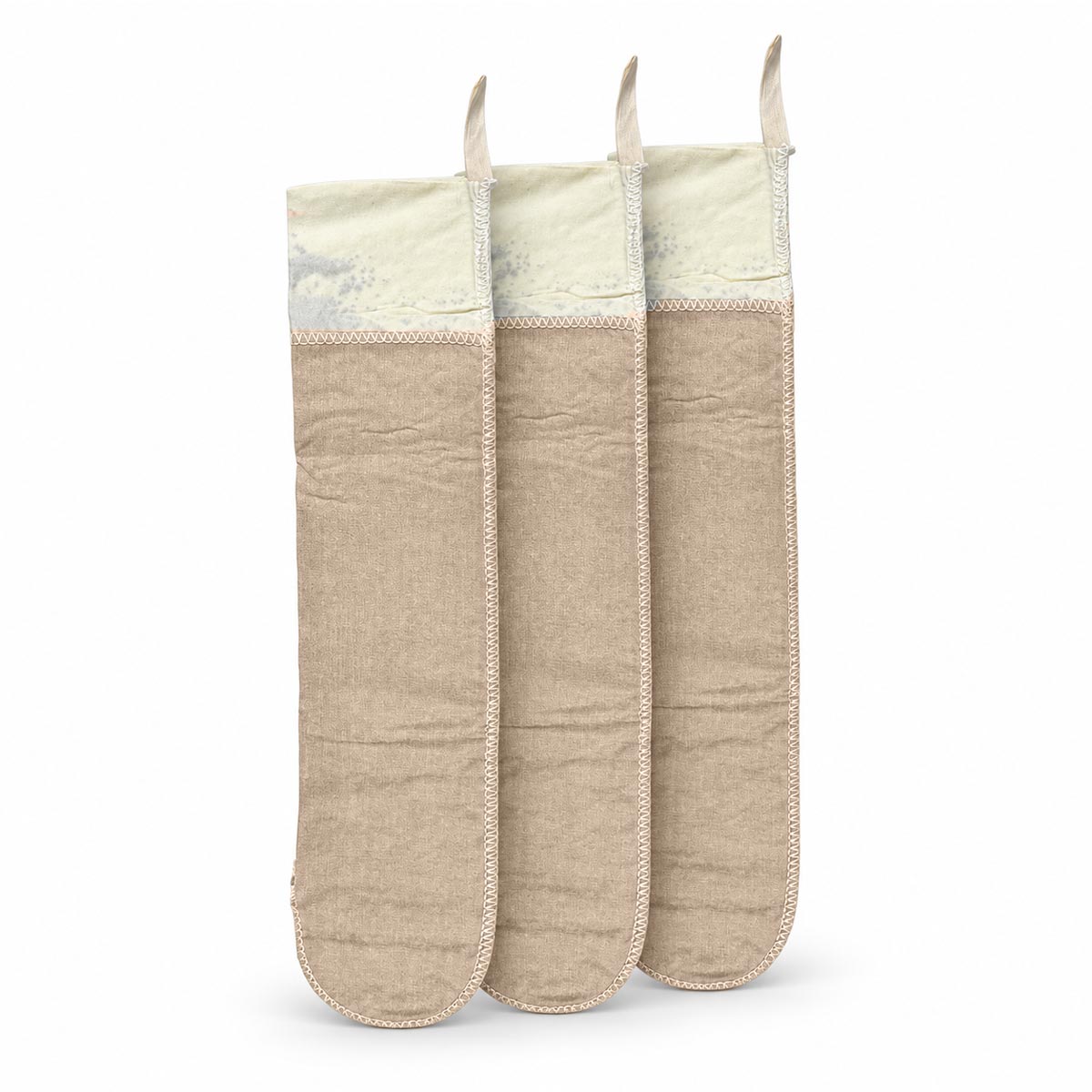 3 pack hot pepper spice-lined sausage casings on a white background.