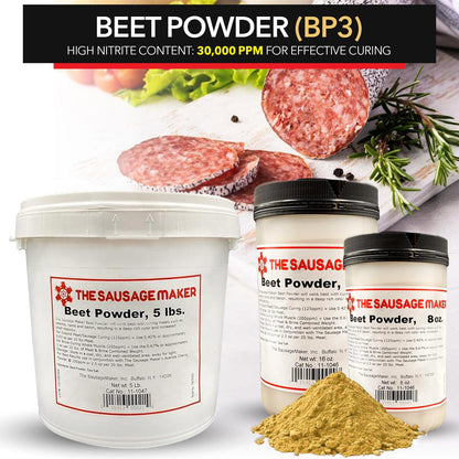beet-powder-for-curing-three-different-sizes;beet-powder-features;beet-powder-for-safe-and-even-curing;beet-powder-can-be-used-with-many-recipes;beet-powder-limits-bacterial-growth