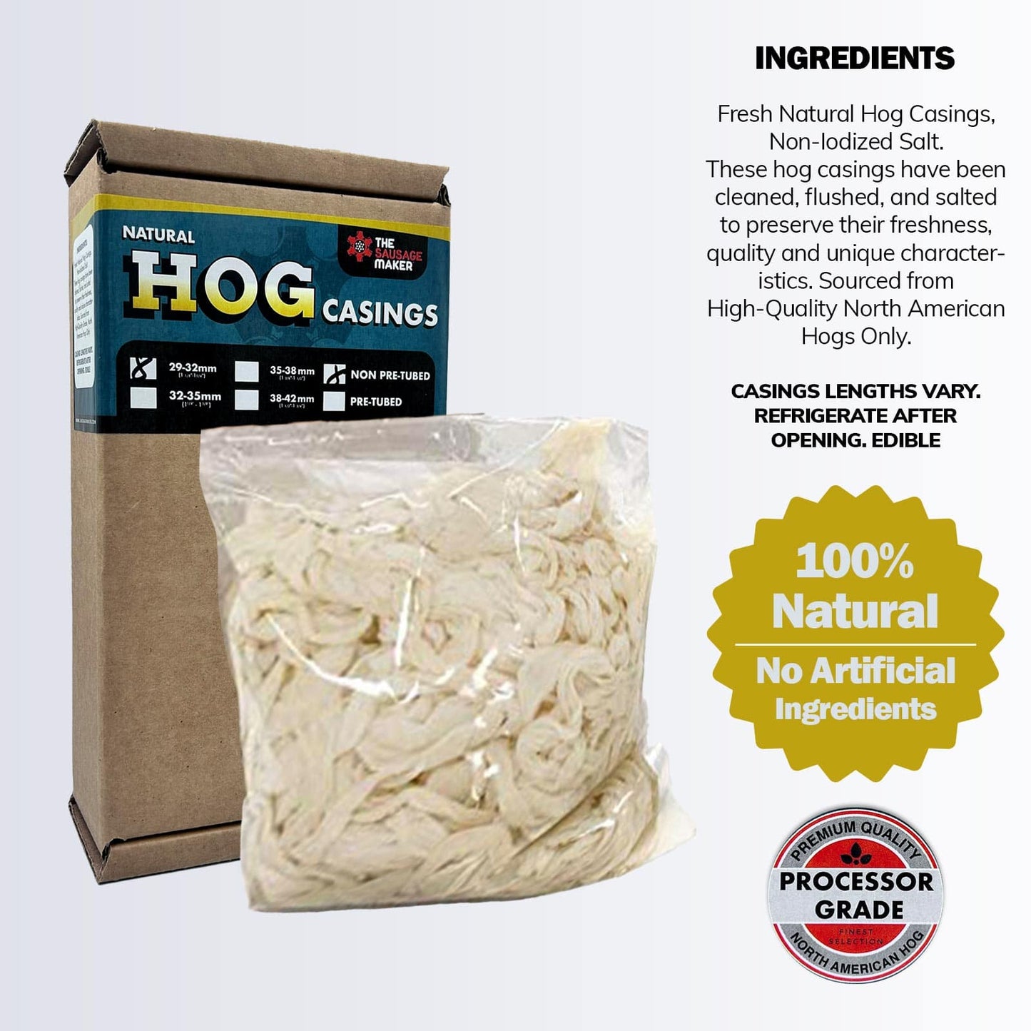 Natural Hog Casings 32-35mm – The Sausage Maker