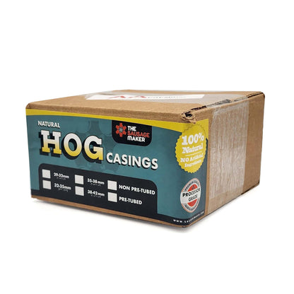 Whole-Hank-Hog-Casing-Main-Img;Whole-Hank-Hog-Casing-Life-Shot;Whole-Hank-Hog-Casing-Inside-Packaging;Whole-Hank-Hog-Casing-Recipe-29-32-mm;Whole-Hank-Hog-Casing-Comparison