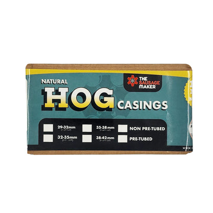 Whole-Hank-Hog-Casing-Main-Img;Whole-Hank-Hog-Casing-Life-Shot;Whole-Hank-Hog-Casing-Inside-Packaging;Whole-Hank-Hog-Casing-Recipe-32-35-mm;Whole-Hank-Hog-Casing-Comparison