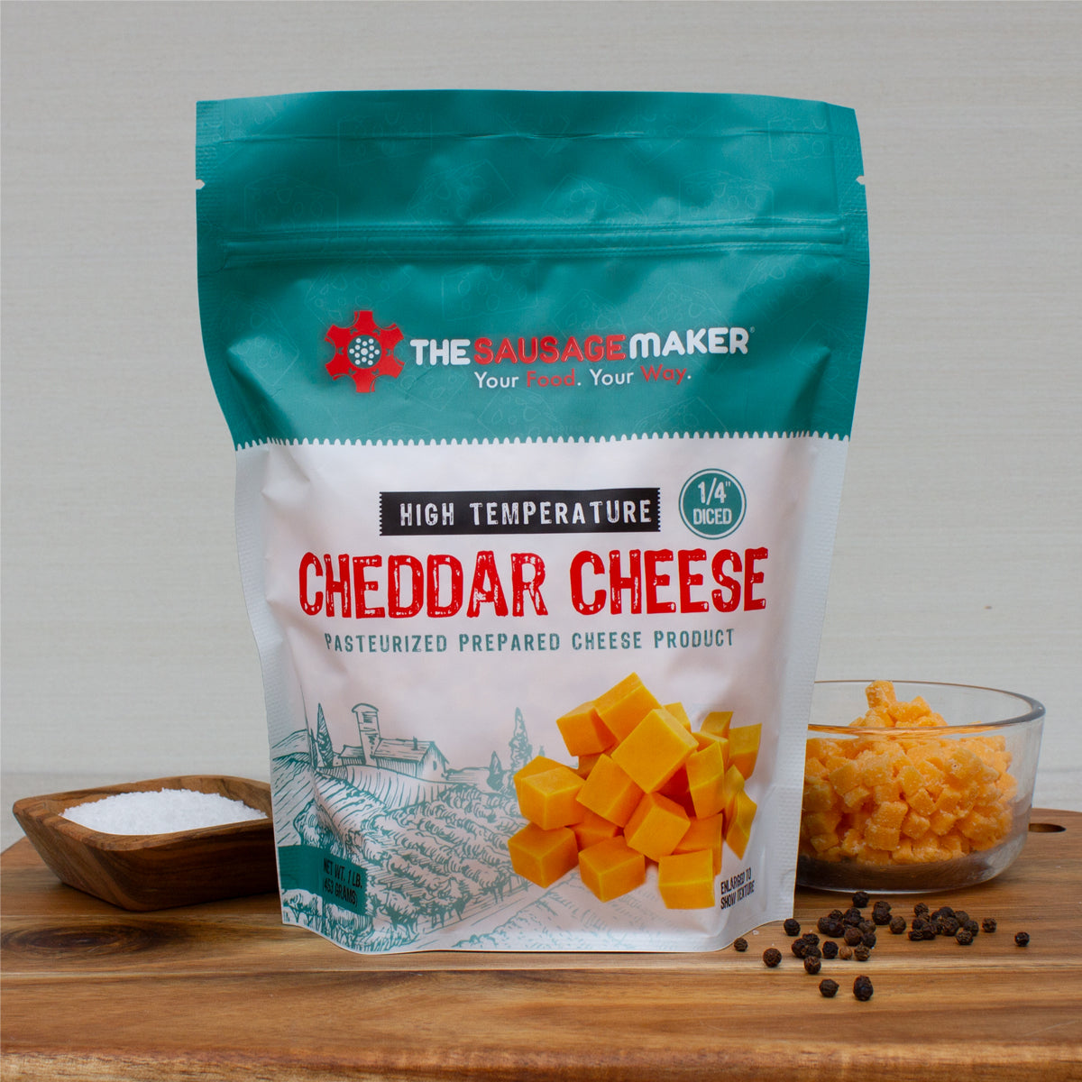 High Temp Cheddar Cheese 1 lb – The Sausage Maker