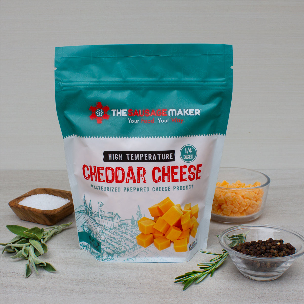 High Temp Cheddar Cheese 1 lb – The Sausage Maker