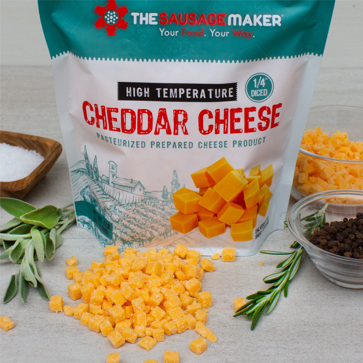 High Temp Cheddar Cheese 1 lb – The Sausage Maker