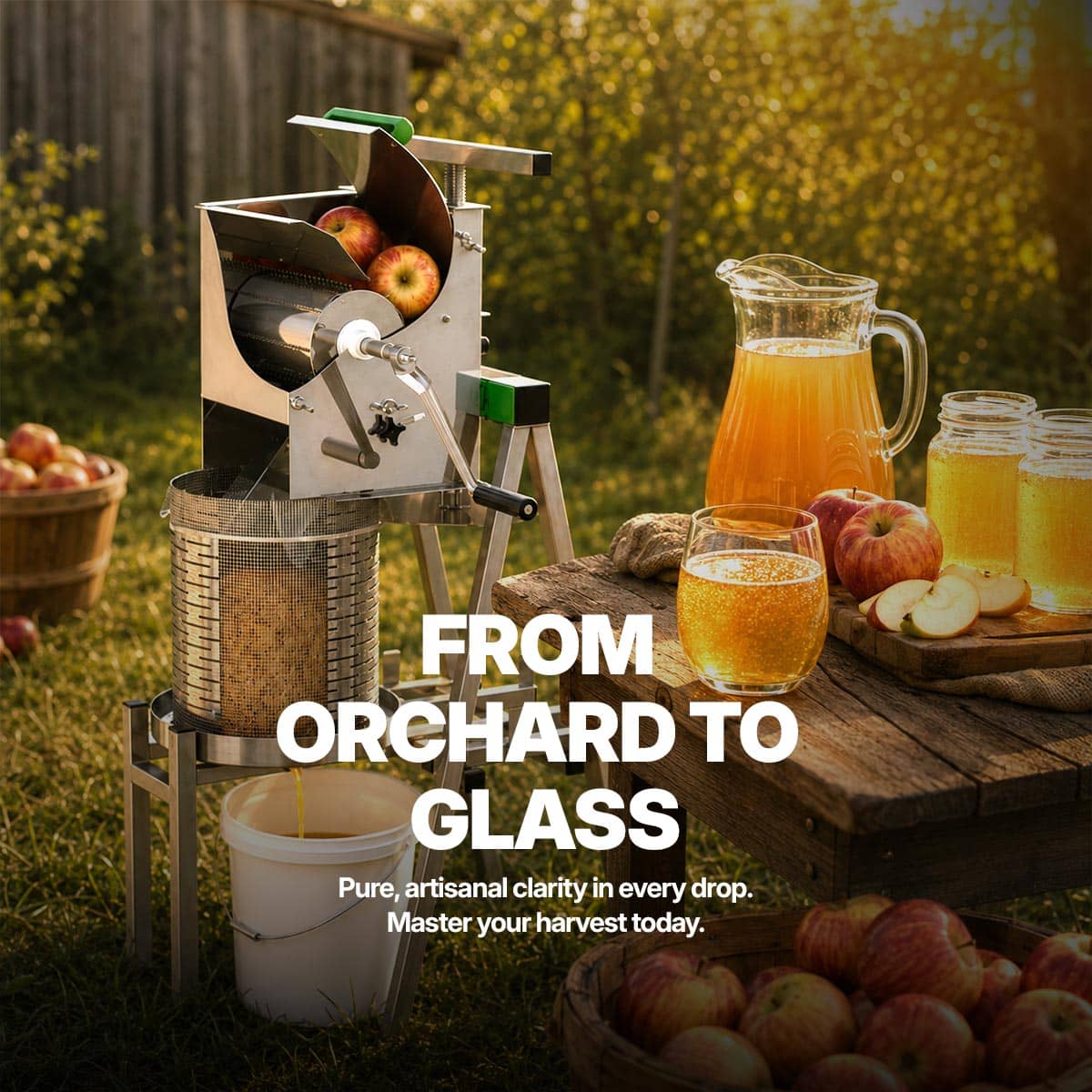 Harvest Fiesta Fruit 15L Press and Apple Crusher Combo