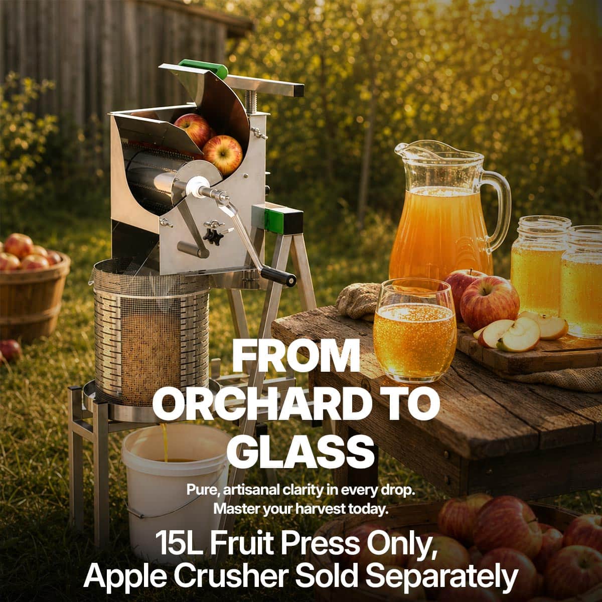 15L Stainless Steel Fruit and Wine Press
