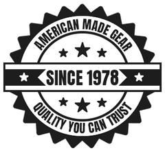 Black and white logo with 'American Made Gear' text and 'Since 1978' on a white background