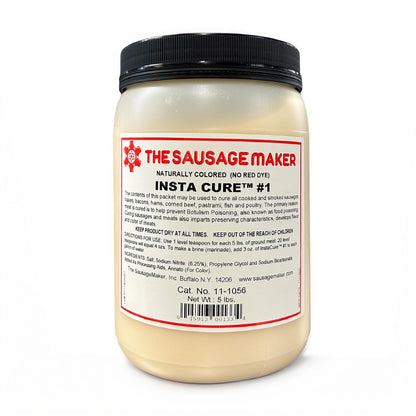 Container of 'The Sausage Maker' Insta Cure #1 on a white background