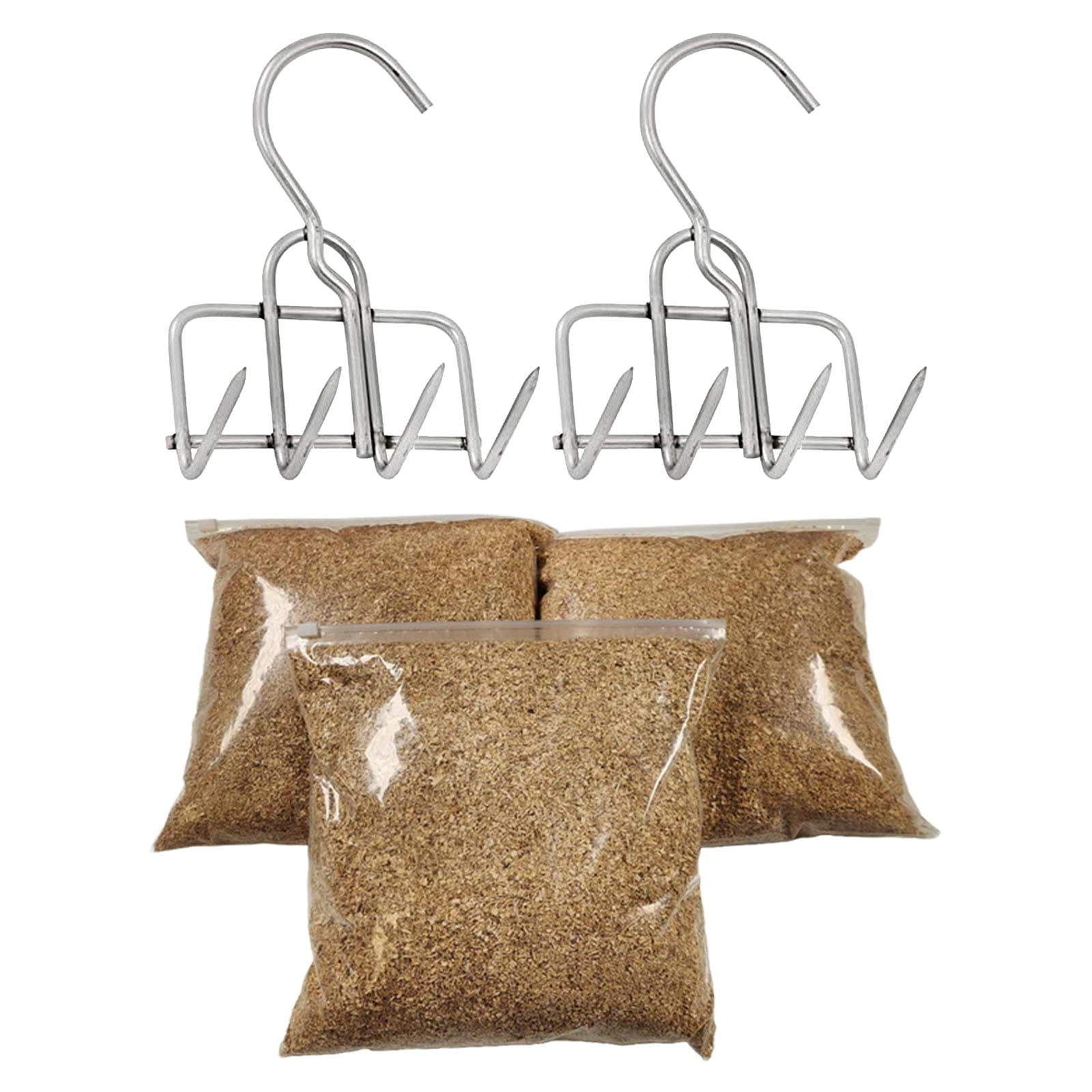 Smoker starter kit with sawdust and bacon hanger