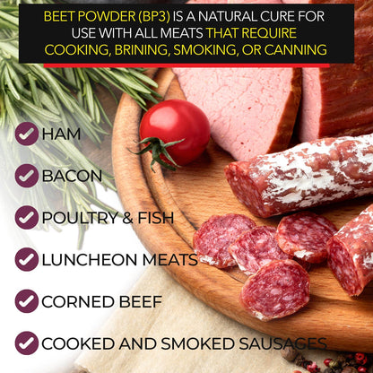 beet-powder-for-curing-three-different-sizes;beet-powder-features;beet-powder-for-safe-and-even-curing;beet-powder-can-be-used-with-many-recipes;beet-powder-limits-bacterial-growth