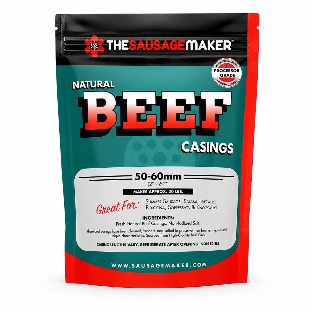 Natural beef casings home pack